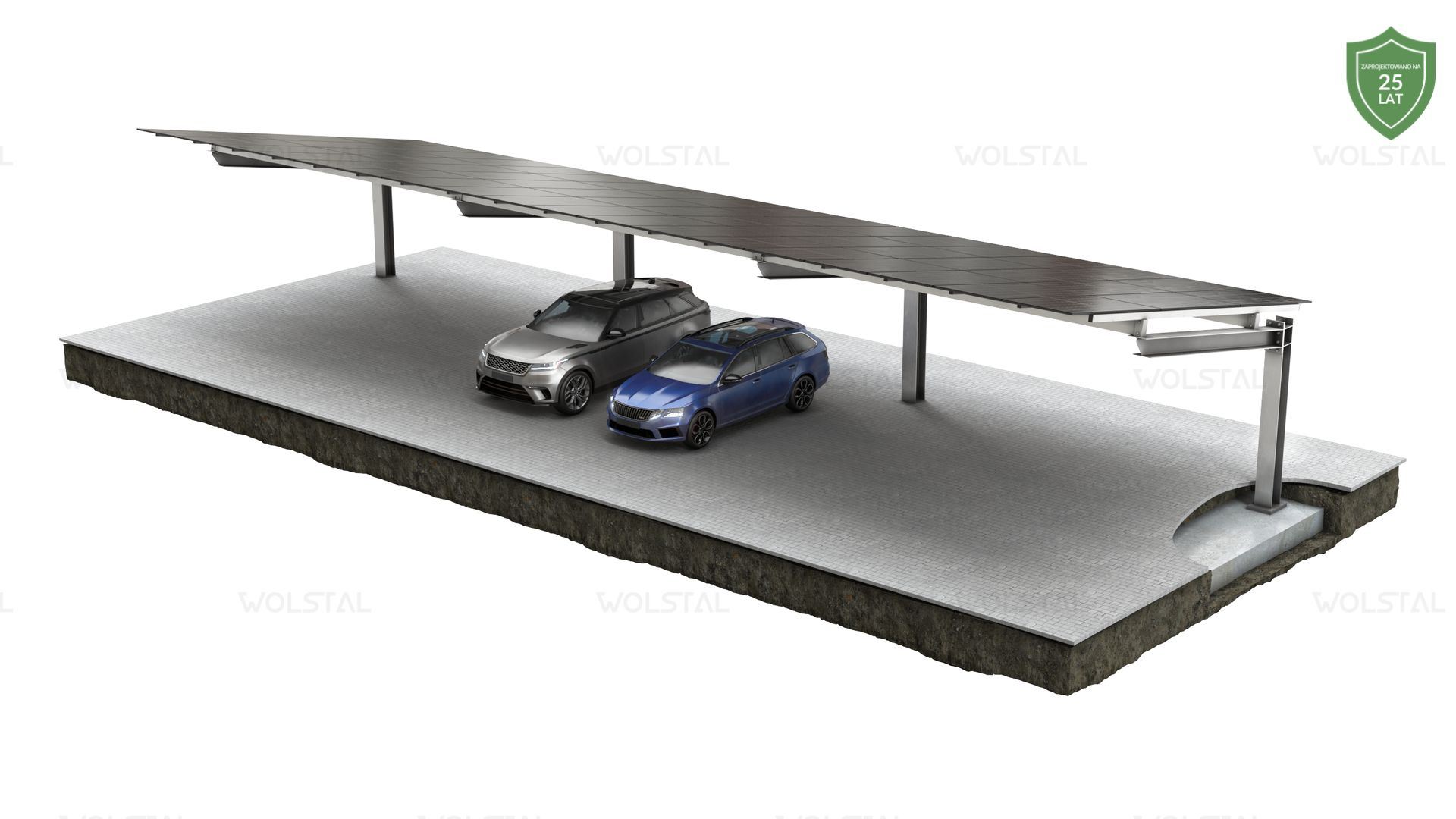 wolstal pv - Carport L-2P/3P-v1 long