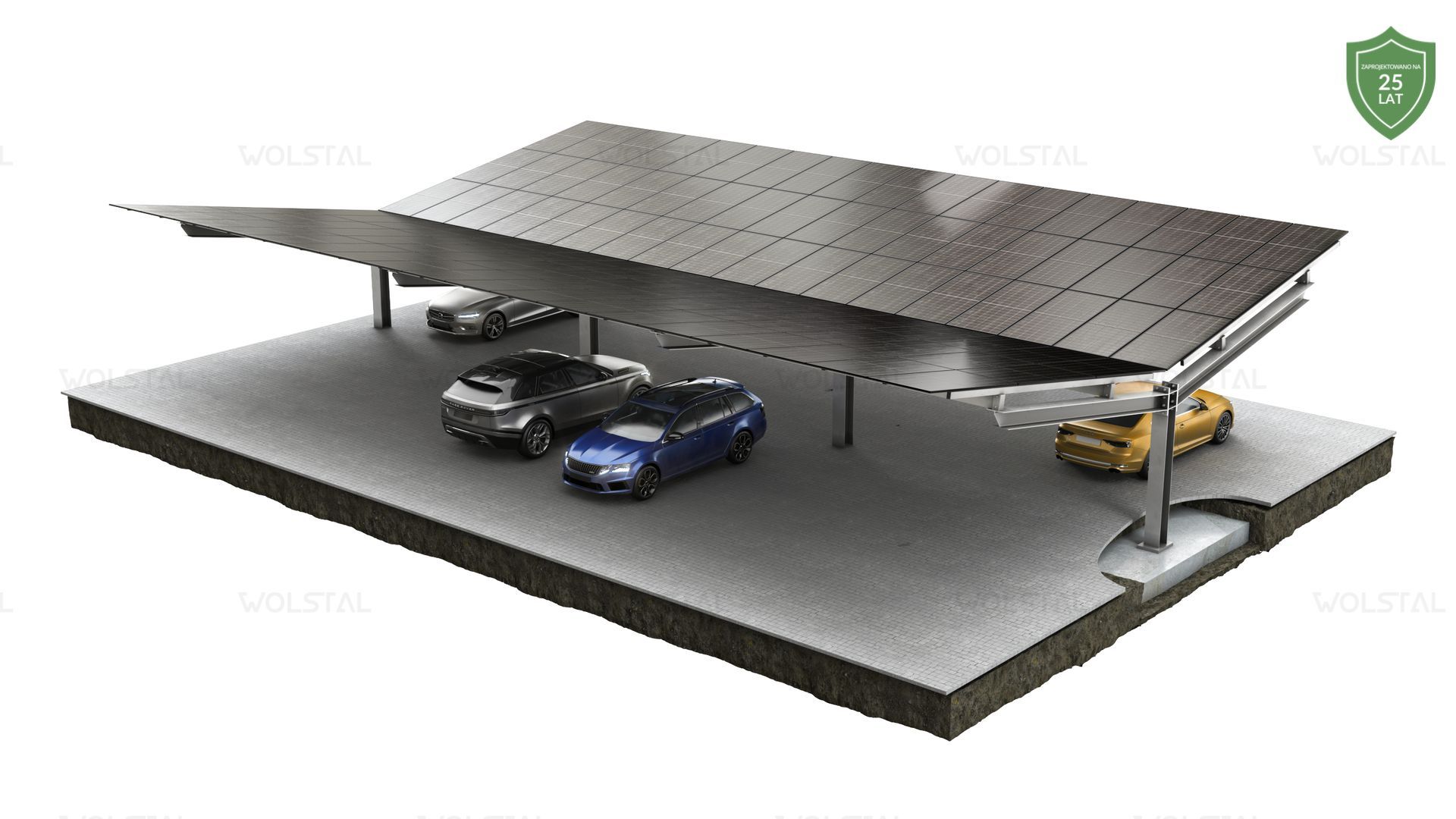 wolstal pv - Carport T-4P/6P-v1 long