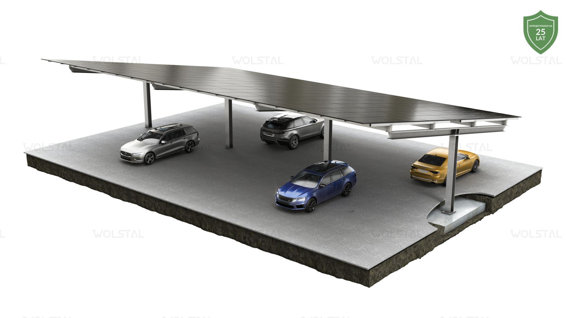 wolstal pv - Carport T-4P/6P-v2 long