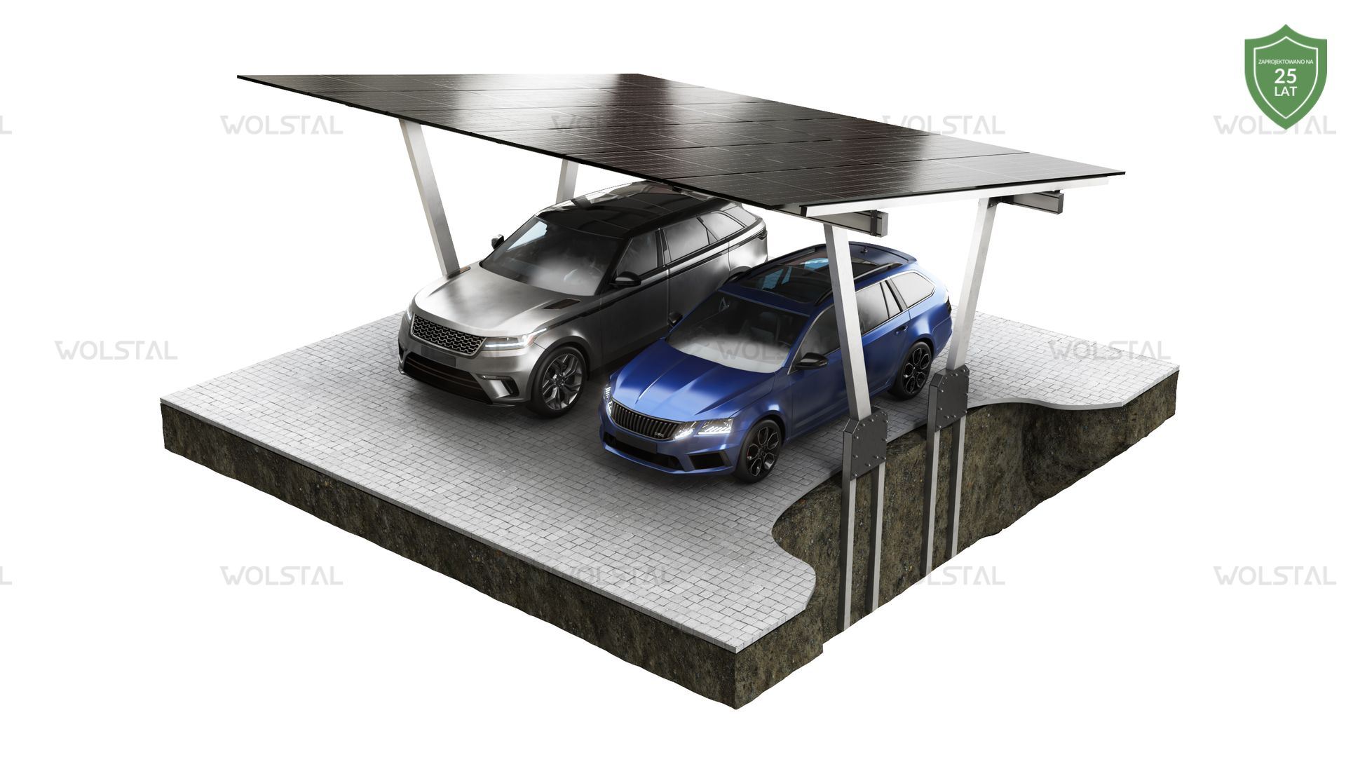 wolstal pv - CARPORT kafarowany Premium